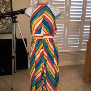 Colorful Striped Maxi Dress